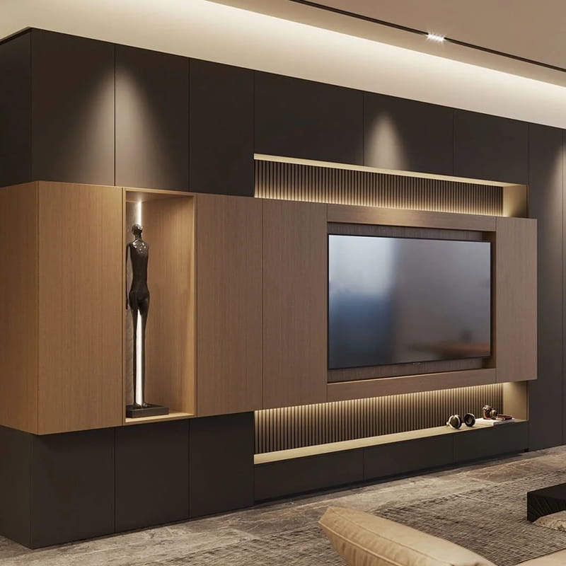 Floating Light Japandi Serene Minimalist Entertainment Center