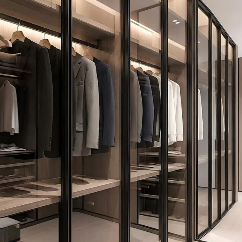 Bvlgari Dark Obsidian Bespoke ตู้เสื้อผ้าแบบวอล์กอินแบบพาโนรามา